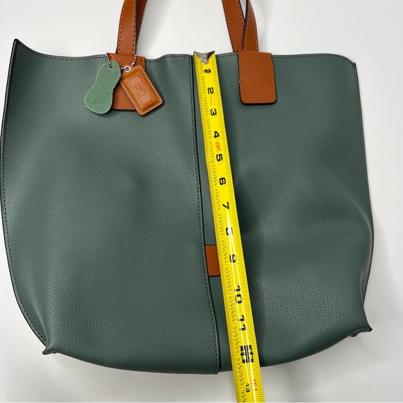 MDBM MAISON DE Beaute Marseille Green Leather Large Tote Shopper Bag - Picture 9 of 12